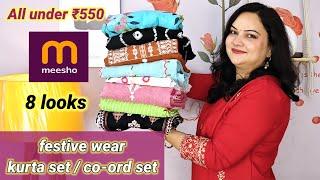 Meesho festive wear kurta set/co-ord set under ₹550🩷 quality products under budget 🩷 meesho haul