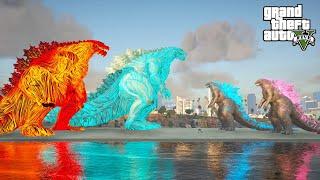 Atomic Godzilla x Godzilla Evolved vs Godzilla Earth - GTA 5 Mods