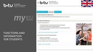 myBTU - The online portal for students of the BTU Cottbus-Senftenberg