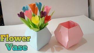 DIY Flower Pot | How To Make Paper Flower Pot Vase