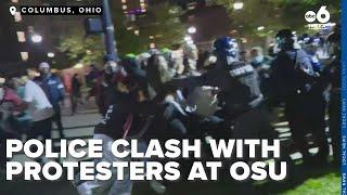 Police clash with pro-Palestine protesters on Ohio State University campus
