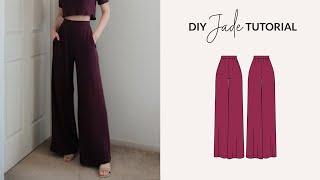 DIY Knit Wide Leg Loungewear Pants + Sewing Pattern