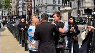 SCENE AT HORSE GUARDS, man tries to ATTACK ( ARGUED )