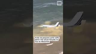 #Shorts - Avião de pequeno porte sofre pane e faz pouso forçado no mar no Maranhão