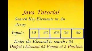 Java Program To Search Key Elements in An Array