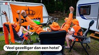 Oranjefans strijken neer op Berlijnse campings