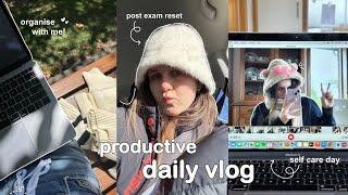 Productive Daily Vlog  reset after exams, organising my life, self care day & a mini travel diary 
