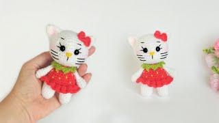 How to crochet a beautiful cat Hello Kitty Strawberry in amigurumi crochet