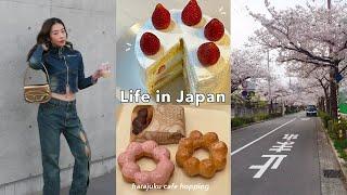 Living in Japan  new apartment in japan, strawberry shortcake baking, cafe hopping in Harajuku!