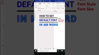 How to Set Default Font in MS Word #shorts #msword