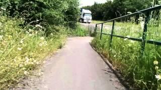 Crossing the Evesham bypass in a powerchair