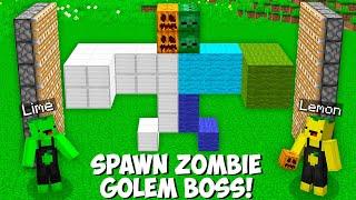 How to SPAWN SECRET MUTANT BOSS GOLEM + ZOMBIE in Minecraft ! LEMON AND LIME MAKE MOB !