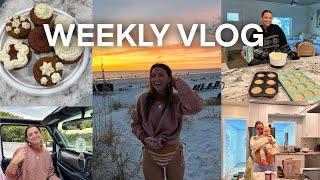 day in my life vlog: baking fall recipes, beach sunset shoot, a cozy morning