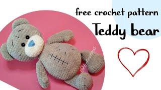 Teddy bear crochet pattern, how to crochet Teddy bear, amigurumi tutorial, part 1