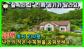 경남 고성 전원주택 소식.숲속 전원마을. 730평 넓은 토지 위의 작은 수목원. 바닷가 5분. 귀농 귀촌 추천. 촌집 시골집 별장 세컨하우스 부동산