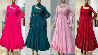 Ladies Plain Anarkali Suit Collection/Anarkali Dresses Ideas/Plain Anarkali Suits/Kirrak Fashions