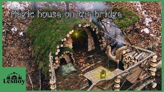 House on a fallen tree. Built alone. Start to finish