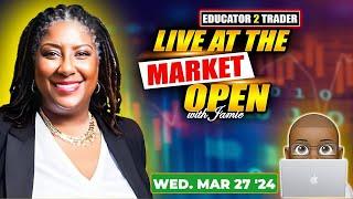 Live Analysis @ Market Open w/ Jamie (Mon. & Weds). | Trading Options as a Seller |  3.27.24