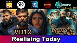 4 New South Hindi Dubbed Movies Releasing Today | VD 12, Sindhubaadh | 28th December 2024