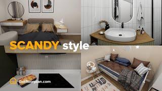 3d floor plan and 360-degree video in"Scandy" style by Al