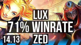 LUX vs ZED (MID) | 71% winrate, 9/4/14 | BR Master | 14.13