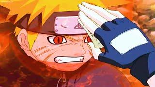 Naruto explodes Nine-Tails' red chakra upon witnessing Gaara's death at the hands of Sasori
