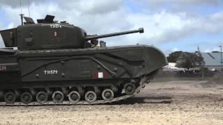 Churchill Tank driving at Tankfest