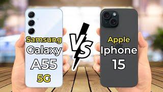 Samsung Galaxy A55 Vs Iphone 15 || Specs Review || Mr.Compare