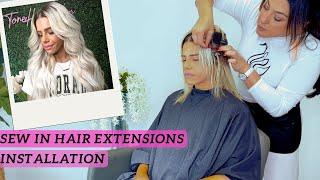 Sew in Hair Extensions Installation using The Swan Method