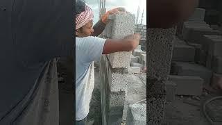 Concrete Block Wall Checking with Plumbob #civilengineering #construction #technology #shorts