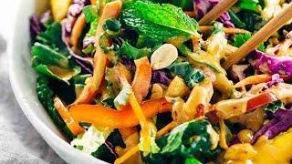 Crunchy Thai Salad with Creamy Peanut Dressing