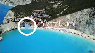 Bay of Porto Katsiki with beach and sunbeds in Lefkada, Greece