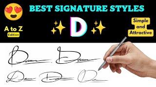 Signature Style of my name D | D Signature Style | Signature Ideas for Letter D | Star Signature