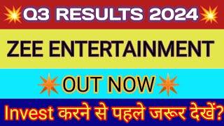 Zee Entertainment Q3 Results 2024  ZEEL Results Today  ZEEL Share News Today  ZEEL Share News