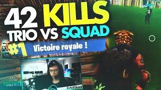 42 KILLS MASSACRE TOTAL TRIO VS SQUAD ft. Hunter & ADZ (Fortnite Battle Royale FR)