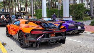 SUPERCARS ACCELERATING  - Lamborghini, Bugatti, Ferrari - RALLY 2 RACE MIAMI 2025