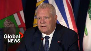 Canadian premiers united against Trump tariffs despite “chaos” in Ottawa, Doug Ford says | FULL