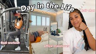 VLOG | hair chat, home office makeover, upper body workout