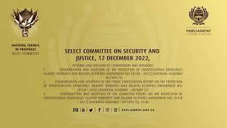 Select Committee on Security and Justice, 12 December 2022