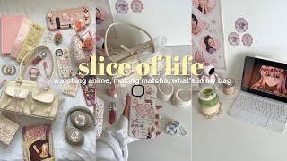 slice of life vlog  making matcha, watching anime, what’s in my bag