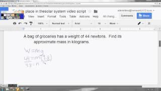 Calculating Mass and Weight