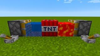 lava + water + TNT = ??? minecraft