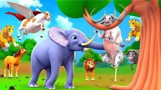 Super Cow and Giant Elephant: Epic Bull Rescue from Giant Tree | Animal Adventures 2024