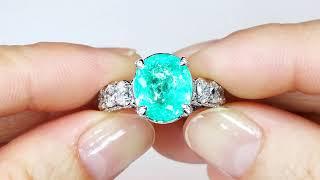 Neon Paraiba Tourmaline Ring at 6.19 carats by Kat Florence KF07500