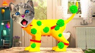 LITTLE KITTEN ADVENTURE - BEST EDUCATIONAL VIDEO FOR PRESCHOOLERS WITH FUNNY CAT -  PET CARE VIDEO