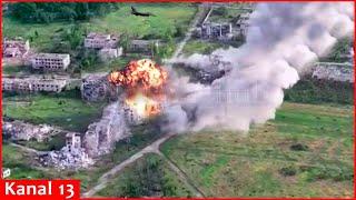 Ukrainian MiG-29 fighter jet destroys with French bombs buildings housing Russian drone operators