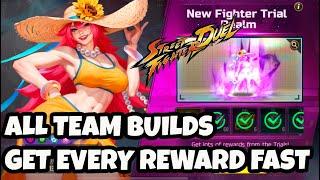 CLEAR SUMMER POISON TRIAL REALM Team builds to get all rewards Street Fighter Duel