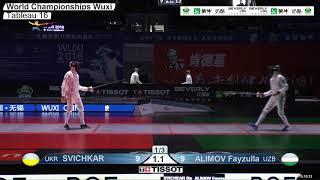 2018 242 T16 07 M E Individual Wuxi World Championships RED SVICHKAR UKR vs ALIMOV UZB