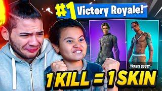 1 KILL = 1 FREE SKIN FOR MY LITTLE BROTHER IN OG FORTNITE! NOSTALGIC