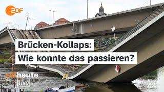 Brücken-Kollaps in Dresden: Wie es zum Teil-Einsturz der Carolabrücke kommen konnte | ZDFheute live